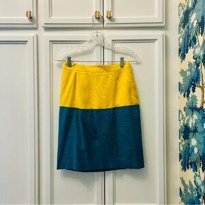 Colorblock Yellow and Blue Women's Skirt